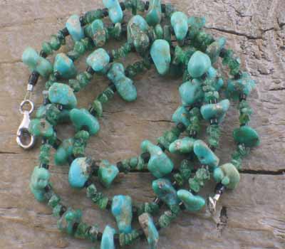 Fox Turquoise and Emerald Necklace
